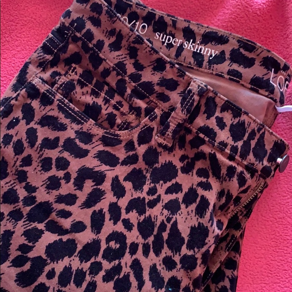 Loft Velvet Leopard Pants